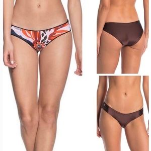 Maaji Sepia Floral Tropical Reversible Bikini Bottoms Sz XL